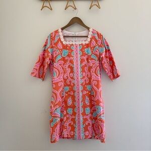 Barbara Gerwit Shell Print Shift Dress XS NEW NWT